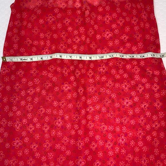 Josie Y2K Red Floral Mesh Dress with adjustable straps with lace detail size XS - Picture 5 of 5